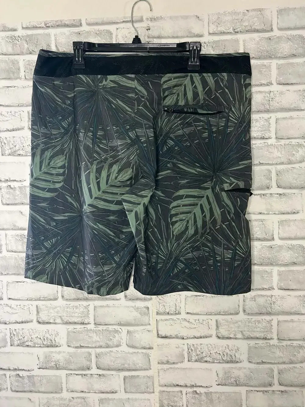 DaHui Men's Tropical Palm Leaf Print Surf Board Shorts